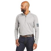 Ariat FR Combat Stretch Patriot 1/4 Zip Work Shirt in Silver Fox